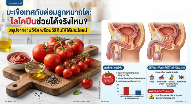 มะเขือเทศกับต่อมลูกหมากโต: ไลโคปีนช่วยได้จริงไหม? สรุปจากงานวิจัย พร้อมวิธีกินให้ได้ประโยชน์